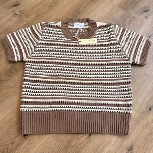 Korye Brown and Cream Striped Sweater